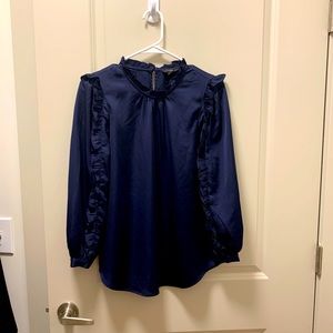 J.Crew Ruffle-sleeve top in satin crepe